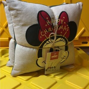 Disney Christmas Throw Pillow Set - Red and Black